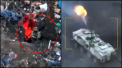 Imagini dramatice: Curajul unui soldat ucrainean, prins in transee de un blindat rusesc care trage asupra sa cu tot arsenalul - VIDEO 