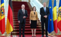Maia Sandu si cancelarul german, Olaf Scholz - intampinati la Palatul Cotroceni de catre presedintele Romaniei, Klaus Iohannis - VIDEO 