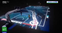Un ecran LED interactiv a fost instalat in locul traditionalului parchet pe terenul de baschet unde se vor desfasura evenimentele din programul All-Star 2024 - VIDEO