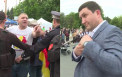 Contraprotest în centrul capitalei: Deputatul socialist a făcut o „demonstrație interzisă”, iar oamenii au scandat „Iuda” - VIDEO