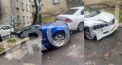 Un șofer din capitală a avariat cinci mașini în timp ce își parca automobilul. Martor: „E un frumos cu BMW. Și-a scos și numerele” - VIDEO