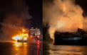 Flăcări uriașe. Momentul în care o mașină arde ca o torță pe drumul Ungheni - Chișinău - VIDEO