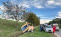 Un microbuz cu pasageri a ajuns într-un șanț, după ce s-a lovit de o mașină, la Căușeni. Un copil - transportat la spital - FOTO