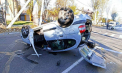 Accident la Tighina. Un bărbat a ajuns la spital, după ce mașina sa s-a răsturnat. Cum s-a întâmpla totul  - VIDEO