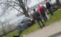 Încă un automobil a intrat în apropierea gardului Inspectoratului General de Poliție: Imagini de la locul accidentului - FOTO/VIDEO