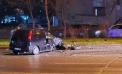 Accident într-o intersecție din capitală. Un șofer a ajuns într-un pilon, după ce ar fi adormit la volan