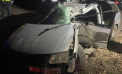 Accident grav în stânga Nistrului. Un șofer - transportat la spital, după ce a ajuns cu mașina într-un stâlp. Imagini de la locul impactului - FOTO/VIDEO