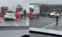 Grav accident la Hîncești. Două automobile s-au ciocnit violent. Poliția, pompierii și ambulanța - la locul impactului - VIDEO