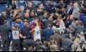 Cinci jucători și doi antrenori au fost eliminați după încăierarea masivă, care s-a extins chiar până în primele rânduri ale spectatorilor - VIDEO