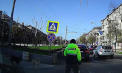 Momentul zilei: Doi câini - ajutați de un polițist să traverseze strada, în capitală. O cameră de bord a surprins momentul cum patrupezii urmează indicațiile - VIDEO
