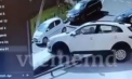 Momentul accidentului de la Vatra, în care patru mașini au fost avariate, surprins de o cameră de supraveghere - VIDEO