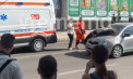 Incident bizar în trafic: Un bărbat, surprins pe capota unui automobil în centrul Chișinăului
