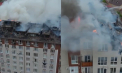 Sursa incendiului de la Durlești a fost localizată. Mai multe persoane au fost evacuate din clădire. Noi imagini, filmate cu drona - VIDEO