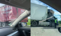Accident la Rîșcani cu implicarea a două tiruri: Șoferul unuia din ele ar fi adormit și s-a ciocnit în remorca celuilalt - VIDEO