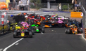 Cursa din Monaco a fost lipsită de clasicele accidente la start, însă în Formula 2 primul tur a adus un haos total - VIDEO