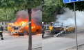 Un microbuz a luat foc la Bălți. Momentul în care acesta arde ca o torță - VIDEO
