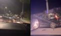 Accident nocturn în capitală: Două mașini - avariate, după ce s-au lovit. Imagni de la locul impactului - VIDEO