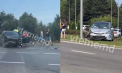 Grav accident lângă Aeroportul Internațional Chișinău. Un adult și doi copii au ajuns la spital, după ce două automobile s-au lovit violent. Imagini de la locul impactului - VIDEO