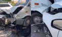 Accident la ieșirea din oașul Durlești: O mașină și un microbuz - grav avariate, după ce s-au ciocnit frontal - VIDEO