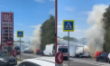 Remorca unui autocamion, plină cu lemne, făcută scrum de flăcări la Anenii Noi - FOTO/ VIDEO