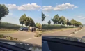 O placă de beton de pe un drum din Sîngerei s-a ridicat din cauza temperaturilor ridicate. Imagini publicate de șoferi - VIDEO