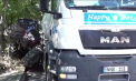 Impact între un tractor și o betonieră la Bălți: Unul dintre șoferi nu a reușit să frâneze la timp, provocând o lovitură violentă - VIDEO