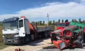 Un camion s-a răsturnat, la Strășeni. Imagini de la locul accidentului - VIDEO