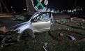 Momentul în care un taxi intră cu viteză într-o cruce și o dărâmă, la Ialoveni. În ce stare este șoferul - VIDEO