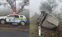 Mașina unui echipaj de poliție - implicată într-un grav accident, la Ceadîr-Lunga: Un microbuz s-a răsturnat. Polițiștii au avut nevoie de îngrijiri medicale - FOTO/VIDEO