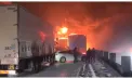 Scene de groază în Japonia: accident în lanț cu mașini în flăcări. Un mort și 26 de răniți - VIDEO