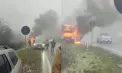 Incediu puternic la Anenii Noi. Un automobil a luat foc. Momentul în care mașina arde ca o torță, surprins de martori - VIDEO