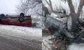 Vremea dă bătăi de cap șoferilor. Mai multe automobile s-au răsturnat, în nordul țării, după ce au derapat de pe drumuri - GALERIE FOTO