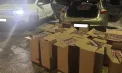 100 de mii de țigări, găsite ascunse în cutii într-o mașină, la Cimișlia. Șoferul - documentat de polițiști - FOTO/VIDEO
