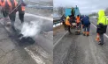 Pe drumurile naționale se desfășoară lucrări de reparație a gropilor. Șoferii - îndemnați să respecte indicatoarele rutiere temporare