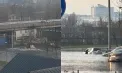 Strada Albișoara din capitală s-a transformat într-un râu, după ce o țeavă de apeduct s-a spart. Imagini surpinse de martori - FOTO/VIDEO
