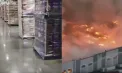Incendiu uriaș în California: un angajat nemulțumit de salariu a incendiat un depozit de hârtie igienică de 111.000 de metri pătrați - VIDEO