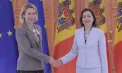 Momentul când șefa diplomației UE, Kaja Kallas, este întâmpinată de președintele Republicii Moldova la Președinție - VIDEO