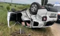 Un automobil s-a izbit puternic cu un tren marfar și s-a răsturnat pe calea ferată, la Bălțata-Căinari