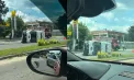 O ambulanță s-a răsturnat în mijlocul unei străzi din Chișinău după ce s-a lovit cu o mașină. Imagini de la locul accidentului - FOTO/VIDEO