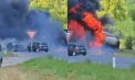 Accident grav la Sîngerei provocat de un incendiu al unei cisterne care a fost cuprinsă de flăcări: patru persoane au ajuns la spital, după ce două mașini s-au ciocnit din cauza fumului dens - VIDEO