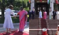 Președintele Indiei, Droupadi Murmu - întâmpinată de Maia Sandu la Președinție cu onoruri militare - VIDEO
