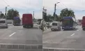 Șoferul care a efectuat o depășire periculoasă și a fost la un pas de a lovi cu mașina un troleibuz, a rămas fără permis - VIDEO