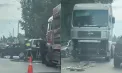 Accident grav în capitală. Un camion s-a ciocnit cu două automobile. Cele trei vehicule, grav avariate - VIDEO