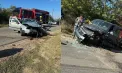 Accident groaznic la Căușeni: șase persoane au ajuns la spital, dintre care trei în stare gravă, după ce două mașini s-au lovit frontal. Imagini de la locul impactului - FOTO