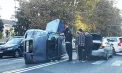 Accident în lanț lângă Președinție: patru mașini s-au lovit, iar una s-a răsturnat. Cum s-a întâmplat totul