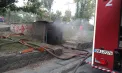 Un edificiu de protecție civilă din Chișinău, cuprins de flăcări. Opt echipaje de pompieri au intervenit - GALERIE FOTO