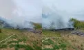 Fum negru și dens la Hîncești: O cabană de pe teritoriul unei pensiuni turistice a luat foc. Imagini de la locul incendiului - FOTO/VIDEO