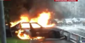 VIDEO - Trei oameni au ars de vii intr-un accident produs la Moscova: Soferul, care conducea cu viteza excesiva, ar fi fugit din masina fara a debloca usile din spate