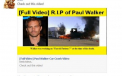 Mii de utilizatori de Facebook pacaliti cu filmulete false ilustrand moartea lui Paul Walker