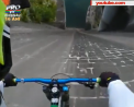 Cascadorie "nebuna" a unui ciclist sloven: Si-a montat o camera de filmat pe casca si a coborat cu bicicleta pe un baraj abrupt de 60 de metri - VIDEO